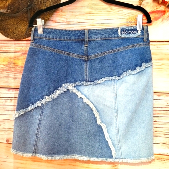 UPCYCLED☆HANDMADE "ella moss" and ☆OKD co. EMBELLISHED DENIM SKIRT Size 28 - Picture 5 of 15